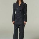 Blazer Bar Lana Azul Rayada