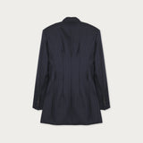 Blazer Bar Lana Azul Rayada