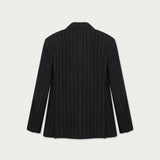 Blazer Nápoles Lino Negro Rayado