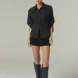 Blusa Agustina Popelina Negra