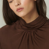 Blusa Alba Seda Café