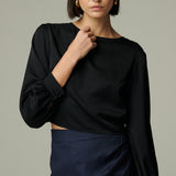 Blusa Amberes Seda Negra