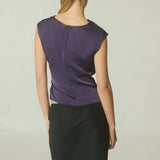 Blusa Drapeada Seda Morada