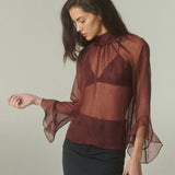 Blusa Federica Gasa Burdeo
