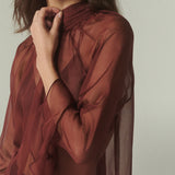 Blusa Federica Gasa Burdeo