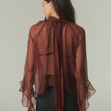 Blusa Federica Gasa Burdeo