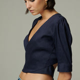Blusa Leon Lino Azul