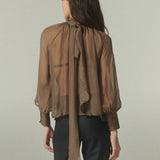 Blusa Manuela Gasa Café