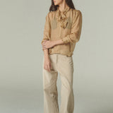 Blusa Volante Gasa Dorada