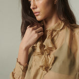 Blusa Volante Gasa Dorada