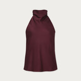 Blusa Burgos Seda Burdeo