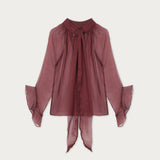 Blusa Federica Gasa Burdeo