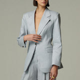 Blazer Cervinia Lino Celeste