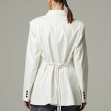 Blazer Cervinia Lino Crudo Rayado
