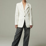 Blazer Cervinia Lino Crudo Rayado