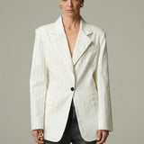 Blazer Cervinia Lino Crudo Rayado