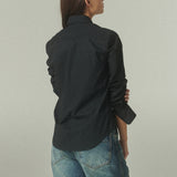 Camisa Lalalou Popelina Negra