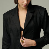 Camisa Oporto Lino Negro