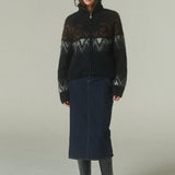 Chaleco Nube Alpaca Jaquard Negro