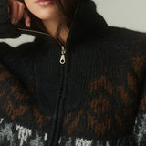 Chaleco Nube Alpaca Jaquard Negro