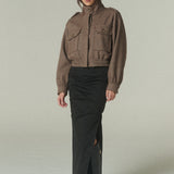 Chaqueta Bomber Tweed Café