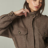 Chaqueta Bomber Tweed Café