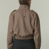 Chaqueta Bomber Tweed Café