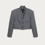 Chaqueta Nina Lana Gris Rayada
