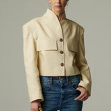 Chaqueta Niza Lino Mantequilla