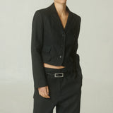 Chaqueta Sofía Lino Negro