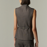 Gilet Cannes Lino Gris Rayado