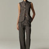 Gilet Cannes Lino Gris Rayado