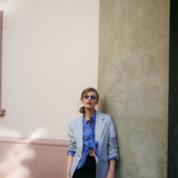 Blazer Cervinia Lino Celeste