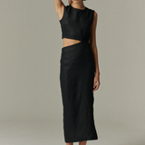 Vestido Corcega Lino Negro