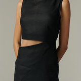 Vestido Corcega Lino Negro