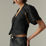 Gilet Milano Lino Negro