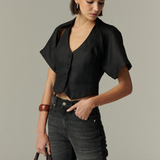 Gilet Milano Lino Negro