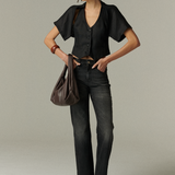 Gilet Milano Lino Negro