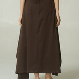 Pollera Amarra Gabardina Café