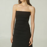 Vestido Strapless Denim Negro