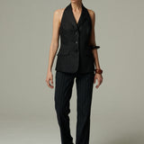 Gilet Antibes Lino Negro