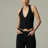 Gilet Biarritz Lino Negro