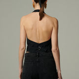 Gilet Biarritz Lino Negro