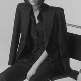 Gilet Lana Azul Rayada