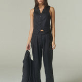 Gilet Lana Azul Rayada