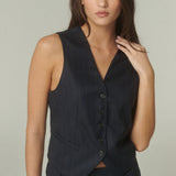 Gilet Lana Azul Rayada