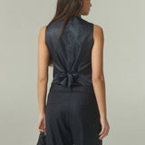 Gilet Lana Azul Rayada