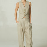 Gilet Lino Herribone