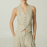 Gilet Lino Herribone