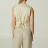 Gilet Lino Herribone